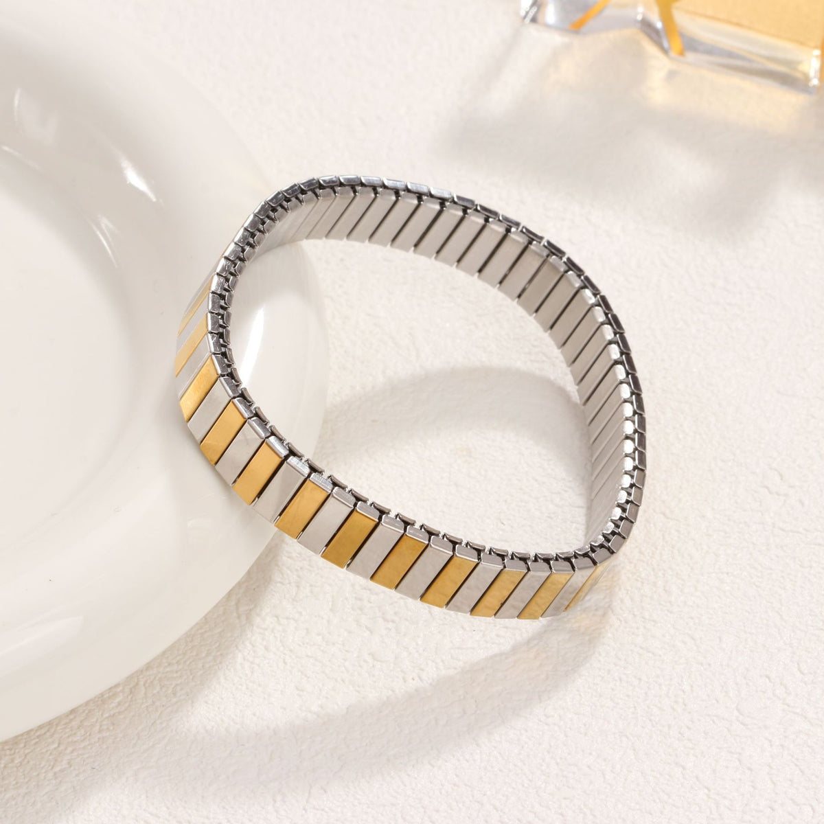 A22 - Pulsera bicolor. Acero inoxidable.
