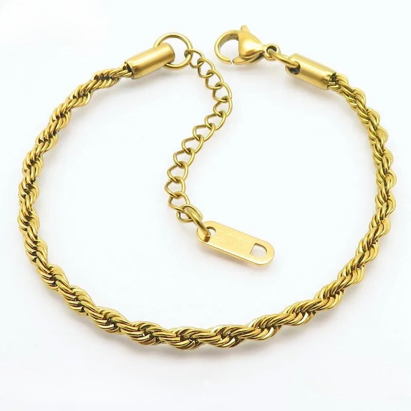 C10 - Pulsera torzal. Color dorado. Acero inoxidable.