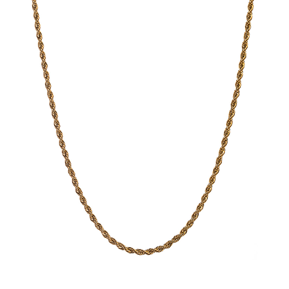 Collar torzal delgado. Color dorado. Acero inoxidable.