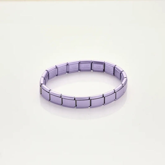 Pulsera italiana. Color lila mate. Acero inoxidable.