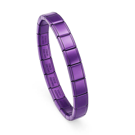 Pulsera italiana. Color morado mate. Acero inoxidable.