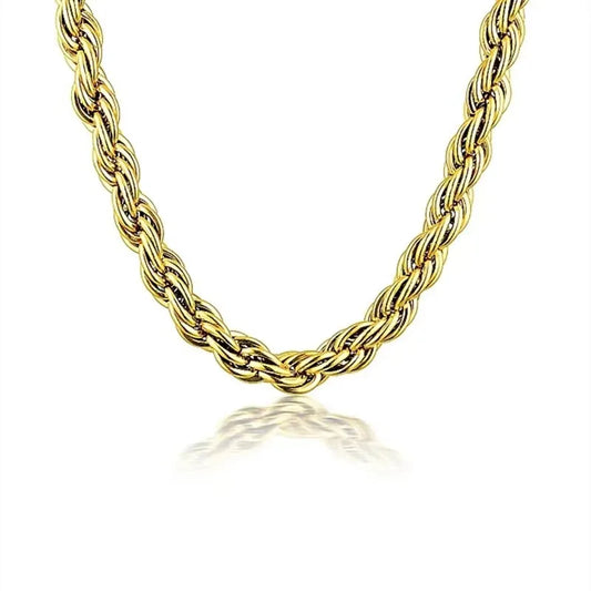 Cadena espiral clásica. Color dorado. Acero inoxidable.