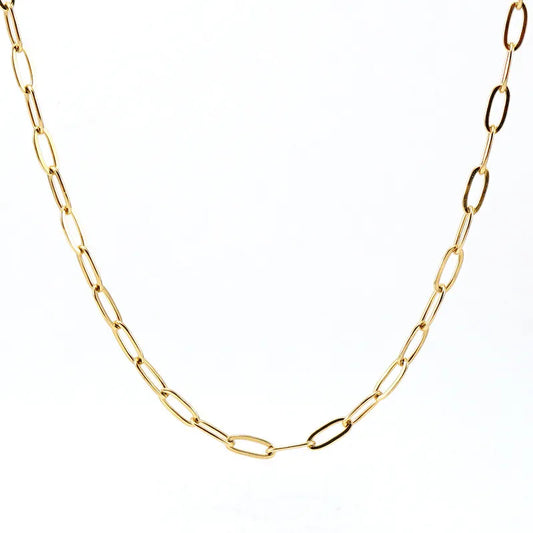 Collar de eslabones delgados. Color dorado. Acero inoxidable.