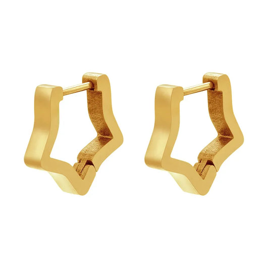 Arracadas estrellas. Color dorado. Acero inoxidable.