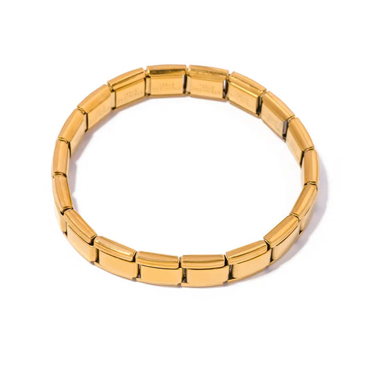 Pulsera italiana. Acero inoxidable. Color dorado.