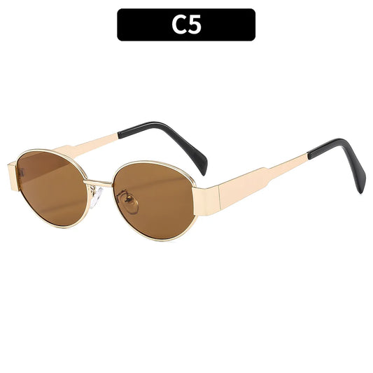 Lentes para sol. Armazón dorado con negro.