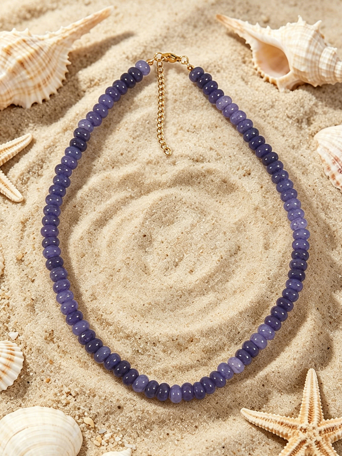 A11 - Collar cristales tonos azul morado. Cristal.