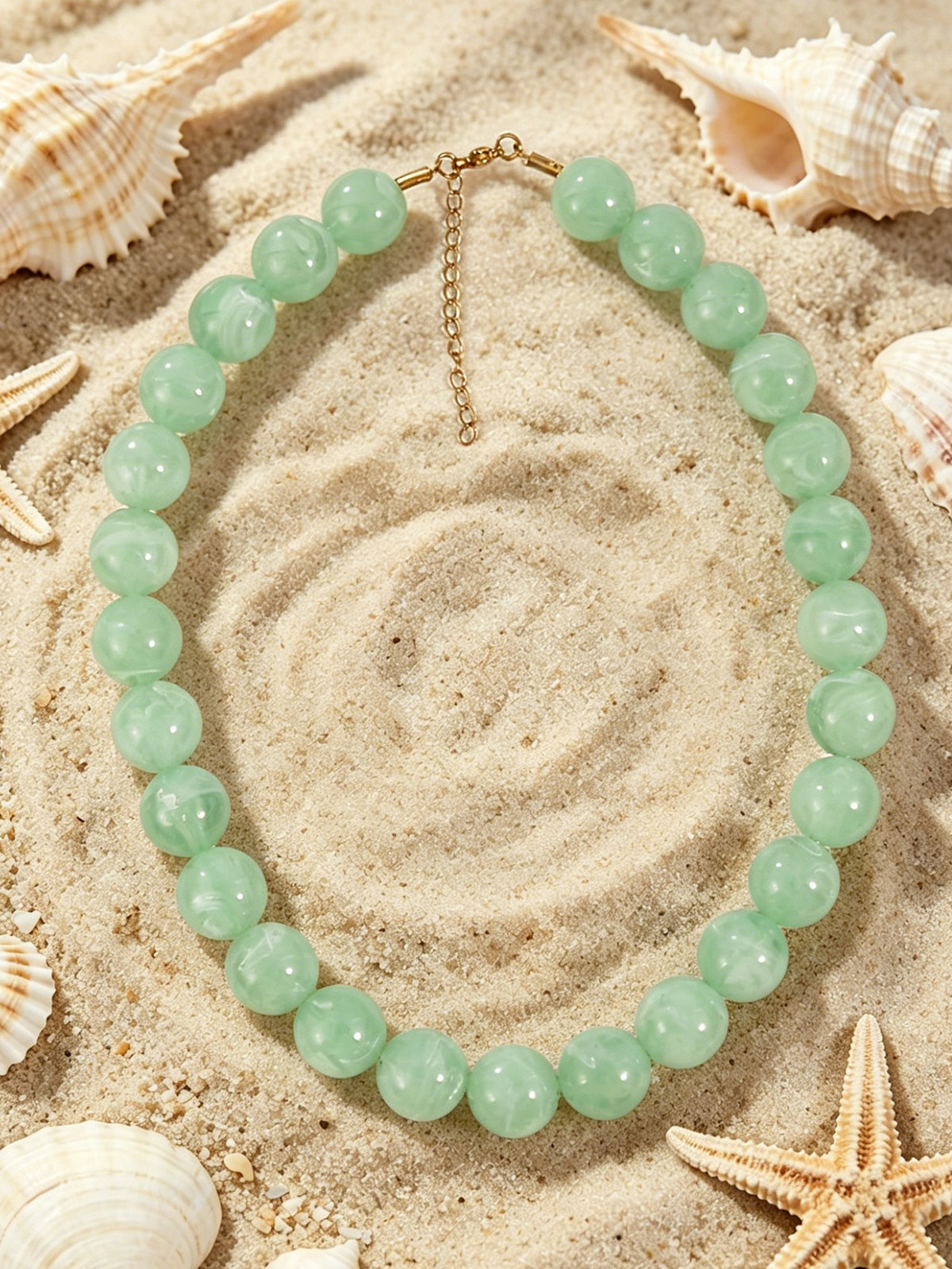 C06 - Collar bolas cristal color menta. Cristal.
