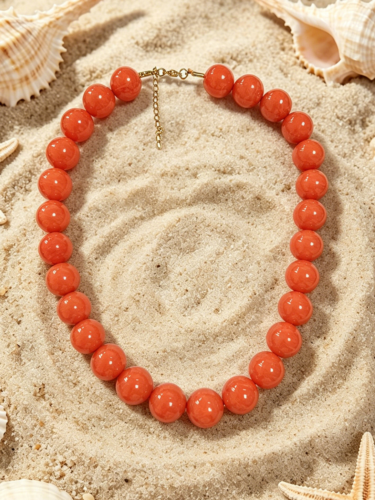 D13 - Collar bolas naranja. Resina.