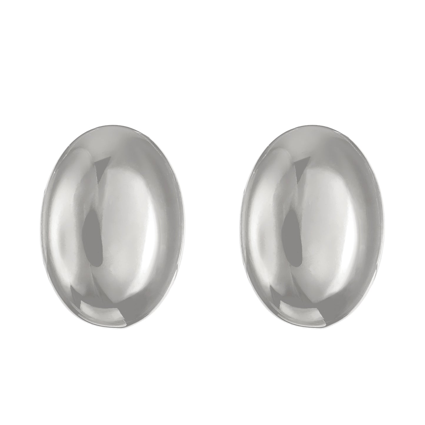 L18 - Aretes chicos de óvalos. Color plateado. Acero inoxidable.