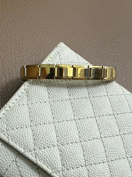 D22 - Pulsera Italiana. Color Dorado. Acero Inoxidable.