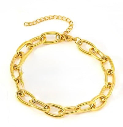 P03 - Pulsera eslabones. Color dorado. Acero inoxidable.
