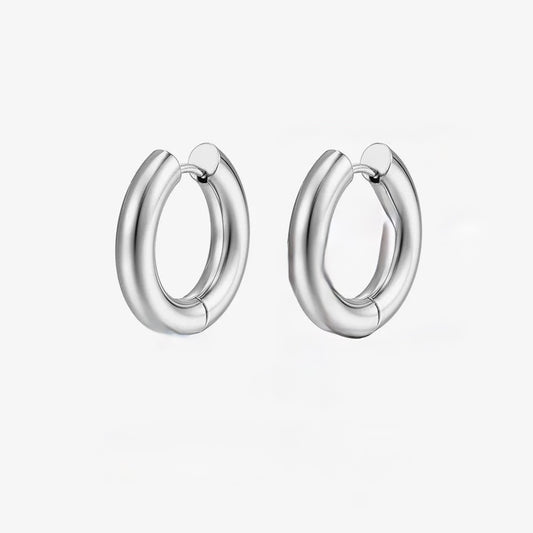 F13 - Arracadas clásicas. Color plateado. Acero inoxidable.