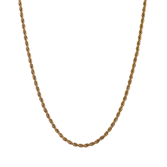 Collar torzal delgado. Color dorado. Acero inoxidable.