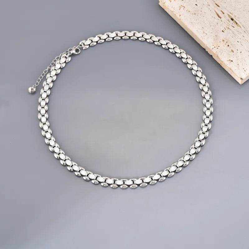 K02 - Pulsera cadena. Color plateado. Acero inoxidable.