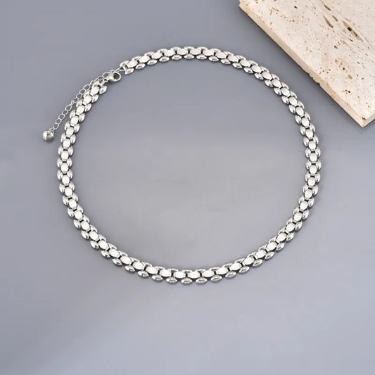 K02 - Pulsera cadena. Color plateado. Acero inoxidable.