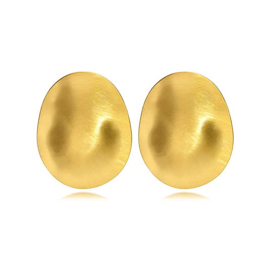 M10 - Aretes medianos con textura. Color dorado. Acero inoxidable.